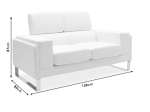 ΚΑΝΑΠΕΣ SHEA PAKOWORLD 2ΘΕΣΙΟΣ PU IVORY-INOX 158X80X87ΕΚ