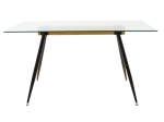 ΤΡΑΠΕΖΙ ASTRID PAKOWORLD ΓΥΑΛΙΝΟ 10ΧΙΛ - ΠΟΔΙ ΜΑΥΡΟ 140X80X75ΕΚ