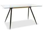ΤΡΑΠΕΖΙ ASTRID PAKOWORLD ΓΥΑΛΙΝΟ 10ΧΙΛ - ΠΟΔΙ ΜΑΥΡΟ 140X80X75ΕΚ