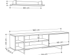 ΣΥΝΘΕΤΟ ΣΑΛΟΝΙΟΥ SALOON PAKOWORLD ΣΕ ΑΝΘΡΑΚΙ-OAK ΑΠΟΧΡΩΣΗ 160X35.5X44ΕΚ