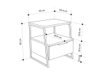 ΚΟΜΟΔΙΝΟ JOHANA PAKOWORLD ΜΑΥΡΟ-ΛΕΥΚΟ 45X40X50ΕΚ