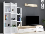 ΣΥΝΘΕΤΟ ΣΑΛΟΝΙΟΥ LEMAN PAKOWORLD ΣΕ ΛΕΥΚΗ-OAK ΑΠΟΧΡΩΣΗ 240X35X154ΕΚ