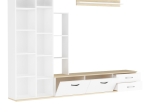 ΣΥΝΘΕΤΟ ΣΑΛΟΝΙΟΥ LEMAN PAKOWORLD ΣΕ ΛΕΥΚΗ-OAK ΑΠΟΧΡΩΣΗ 240X35X154ΕΚ