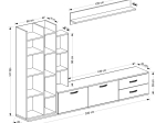 ΣΥΝΘΕΤΟ ΣΑΛΟΝΙΟΥ LEMAN PAKOWORLD ΣΕ ΛΕΥΚΗ-OAK ΑΠΟΧΡΩΣΗ 240X35X154ΕΚ