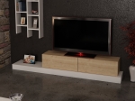 ΕΠΙΠΛΟ ΤΗΛΕΟΡΑΣΗΣ RUMBA PAKOWORLD ΣΕ ΛΕΥΚΗ-OAK ΑΠΟΧΡΩΣΗ 180X30X31ΕΚ