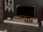 ΕΠΙΠΛΟ ΤΗΛΕΟΡΑΣΗΣ RUMBA PAKOWORLD ΣΕ ΛΕΥΚΗ-OAK ΑΠΟΧΡΩΣΗ 180X30X31ΕΚ