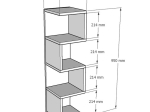 ΡΑΦΙΕΡΑ ΕΠΙΔΑΠΕΔΙΑ PRATEL PAKOWORLD ΣΕ OAK ΑΠΟΧΡΩΣΗ 25X27X95ΕΚ