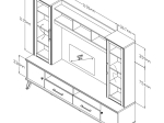 ΣΥΝΘΕΤΟ ΣΑΛΟΝΙΟΥ BRUNO PAKOWORLD ΧΡΩΜΑ VISCOUNT - TORO 200X39X170ΕΚ