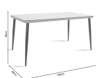 ΤΡΑΠΕΖΙ NAOKI PAKOWORLD ΜΕΤΑΛΛΟ ΜΑΥΡΟ-PE ΦΥΣΙΚΟ-ΓΥΑΛΙ 160X90X78ΕΚ