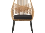 ΠΟΛΥΘΡΟΝΑ TANISH PAKOWORLD RATTAN ΦΥΣΙΚΟ-ΠΟΔΙ ΜΑΥΡΟ ΜΕΤΑΛΛΟ 58X58.5X87ΕΚ