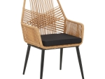 ΠΟΛΥΘΡΟΝΑ TANISH PAKOWORLD RATTAN ΦΥΣΙΚΟ-ΠΟΔΙ ΜΑΥΡΟ ΜΕΤΑΛΛΟ 58X58.5X87ΕΚ