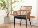 ΠΟΛΥΘΡΟΝΑ NAOKI PAKOWORLD PE RATTAN -METAL ΣΕ ΦΥΣΙΚΗ ΑΠΟΧΡΩΣΗ ΜΕ ΜΑΥΡΑ ΠΟΔΙΑ/ΜΑΞΙΛΑΡΙ 59X62.5X78ΕΚ