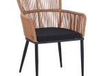 ΠΟΛΥΘΡΟΝΑ NAOKI PAKOWORLD PE RATTAN -METAL ΣΕ ΦΥΣΙΚΗ ΑΠΟΧΡΩΣΗ ΜΕ ΜΑΥΡΑ ΠΟΔΙΑ/ΜΑΞΙΛΑΡΙ 59X62.5X78ΕΚ
