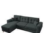 ΚΑΝΑΠΕΣ ΓΩΝΙΑΚΟΣ ARTELIBRE ΑΝΑΣΤΡΕΨΙΜΗ ΓΩΝΙΑ JESSIE 235X160X85CM ΣΚΟΥΡΟ ΓΚΡΙ