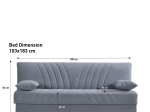ΚΑΝΑΠΕΣ ΚΡΕΒΑΤΙ ΤΡΙΘΕΣΙΟΣ ARTELIBRE JORGE ΓΚΡΙ 180X78X80CM
