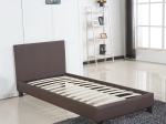 ΚΡΕΒΑΤΙ ARTELIBRE AZALEA ΣΚΟΥΡΟ ΚΑΦΕ PU 213X101X88CM (ΣΤΡΩΜΑ 90X200CM)