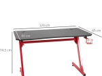 ΓΡΑΦΕΙΟ GAMING ARTELIBRE ORGANA ΜΑΥΡΟ/ΚΟΚΚΙΝΟ ΞΥΛΟ/ΜΕΤΑΛΛΟ 120X65X75CM