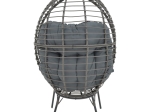 ΠΟΛΥΘΡΟΝΑ NESTIE  PAKOWORLD WICKER RATTAN ΓΚΡΙ-ΜΕΤΑΛΛΙΚΟ ΓΚΡΙ ΠΟΔΙ-ΓΚΡΙ ΜΑΞΙΛΑΡΙ 102X80X155ΕΚ
