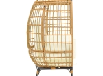 ΠΟΛΥΘΡΟΝΑ FROX PAKOWORLD WICKER RATTAN ΦΥΣΙΚΟ-ΜΕΤΑΛΛΙΚΟ ΦΥΣΙΚΟ-ΜΑΥΡΟ ΠΟΔΙ-ΜΠΕΖ ΜΑΞΙΛΑΡΙ 96X76X145ΕΚ