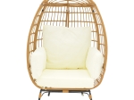 ΠΟΛΥΘΡΟΝΑ FROX PAKOWORLD WICKER RATTAN ΦΥΣΙΚΟ-ΜΕΤΑΛΛΙΚΟ ΦΥΣΙΚΟ-ΜΑΥΡΟ ΠΟΔΙ-ΜΠΕΖ ΜΑΞΙΛΑΡΙ 96X76X145ΕΚ