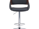 ΣΚΑΜΠΟ BAR ARTELIBRE HAGEN ΜΑΥΡΟ/ΚΑΦΕ ΞΥΛΟ/PU/ΑΛΟΥΜΙΝΙΟ 52X51X89-110.5CM
