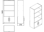 ΒΙΒΛΙΟΘΗΚΗ ARTELIBRE EDGWARE ΟΞΙΑ/ΜΑΥΡΟ ΜΟΡΙΟΣΑΝΙΔΑ 63.6X37.6X140CM