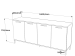 ΜΠΟΥΦΕΣ KERMIT PAKOWORLD ΑΝΘΡΑΚΙ-OAK 160X40X72ΕΚ