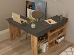 ΓΡΑΦΕΙΟ ΓΩΝΙΑΚΟ ROSALINE PAKOWORLD ΑΝΘΡΑΚΙ-OAK 120X129X72ΕΚ
