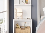 ΚΟΜΟΔΙΝΟ ΜΕ ΡΑΦΙ AVELINE PAKOWORLD ΛΕΥΚΟ 44.5X41.8X90ΕΚ