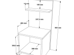 ΚΟΜΟΔΙΝΟ ΜΕ ΡΑΦΙ AVELINE PAKOWORLD ΛΕΥΚΟ 44.5X41.8X90ΕΚ