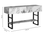 ΚΟΝΣΟΛΑ VIEN PAKOWORLD ΕΚΡΟΥ ΜΑΡΜΑΡΟΥ ΜΕΛΑΜΙΝΗΣ 139X43X76ΕΚ