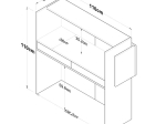 ΓΡΑΦΕΙΟ RECEPTION TRIANA PAKOWORLD ΜΕΛΑΜΙΝΗΣ ΛΕΥΚΟ-ΑΝΘΡΑΚΙ 110X40X110ΕΚ