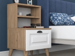ΚΟΜΟΔΙΝΟ RUSTA PAKOWORLD ΜΕΛΑΜΙΝΗΣ-MDF SONOMA-ΛΕΥΚΟ 45X40X74.5ΕΚ