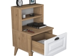 ΚΟΜΟΔΙΝΟ RUSTA PAKOWORLD ΜΕΛΑΜΙΝΗΣ-MDF SONOMA-ΛΕΥΚΟ 45X40X74.5ΕΚ