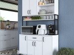 MΠΟΥΦΕΣ ΜΕ ΡΑΦΙ ERAMISE PAKOWORLD ΛΕΥΚΟ ΜΕΛΑΜΙΝΗΣ 120X40X198.6ΕΚ