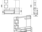 ΣΥΝΘΕΤΟ ΣΑΛΟΝΙΟΥ AIDEN PAKOWORLD SONOMA-ΛΕΥΚΟ 150X38.5X160ΕΚ