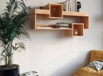 ΡΑΦΙΕΡΑ ΤΟΙΧΟΥ SHELLIE PAKOWORLD ΜΕΛΑΜΙΝΗΣ ΣΕ OAK ΑΠΟΧΡΩΣΗ 120X28X65ΕΚ