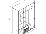 ΝΤΟΥΛΑΠΑ BRUSE PAKOWORLD ΜΕΛΑΜΙΝΗ ΣΕ SONOMA-OAK ΑΠΟΧΡΩΣΗ 148.5X56.5X203.2ΕΚ