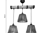 ΦΩΤΙΣΤΙΚΟ ΟΡΟΦΗΣ ΤΡΙΦΩΤΟ RAPAL PAKOWORLD ΚΑΦΕ ΞΥΛΟ 50X25X86ΕΚ