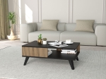 ΤΡΑΠΕΖΙ ΣΑΛΟΝΙΟΥ FLIPTER PAKOWORLD ΜΕΛΑΜΙΝΗΣ OAK-ΜΑΥΡΟ 83X54X34ΕΚ