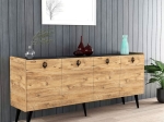 ΜΠΟΥΦΕΣ JESLIE PAKOWORLD ΜΕΛΑΜΙΝΗΣ OAK-ΑΝΘΡΑΚΙ 180X40X79ΕΚ