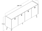 ΜΠΟΥΦΕΣ JESLIE PAKOWORLD ΜΕΛΑΜΙΝΗΣ OAK-ΑΝΘΡΑΚΙ 180X40X79ΕΚ