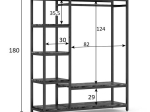 ΕΠΙΠΛΟ ΕΙΣΟΔΟΥ MOEL PAKOWORLD ΚΑΡΥΔΙ-ΜΑΥΡΟ 120X40X180ΕΚ