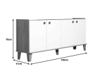 ΜΠΟΥΦΕΣ LETHAK PAKOWORLD ΣΕ OAK-ΛΕΥΚΗ ΑΠΟΧΡΩΣΗ 180X41X78ΕΚ