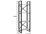 ΒΙΒΛΙΟΘΗΚΗ CRIMSON PAKOWORLD ΣΕ OAK-ΜΑΥΡΗ ΑΠΟΧΡΩΣΗ 50X22X150ΕΚ