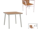 ΤΡΑΠΕΖΑΡΙΑ SYNERGY-CLUTCH ΣΕΤ 3ΤΕΜ PAKOWORLD ΛΕΥΚΟ ΑΛΟΥΜΙΝΙΟ ΚΑΙ PLYWOOD ΣΕ ΦΥΣΙΚΟ ΧΡΩΜΑ 80X80X74ΕΚ