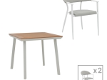 ΤΡΑΠΕΖΑΡΙΑ SYNERGY-PINO ΣΕΤ 3ΤΕΜ PAKOWORLD ΛΕΥΚΟ ΑΛΟΥΜΙΝΙΟ ΚΑΙ PLYWOOD ΣΕ ΦΥΣΙΚΟ ΧΡΩΜΑ 80X80X74ΕΚ