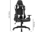 ΚΑΡΕΚΛΑ ΓΡΑΦΕΙΟΥ GAMING HARTLEY PAKOWORLD PU ΜΑΥΡΟ-ΛΕΥΚΟ 67X57X139ΕΚ