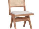 ΚΑΡΕΚΛΑ WINSLOW PAKOWORLD ΞΥΛΟ RUBBERWOOD ΑΝΟΙΚΤΟ ΚΑΡΥΔΙ-PVC RATTAN ΦΥΣΙΚΟ-ΥΦΑΣΜΑ ΓΚΡΙ
