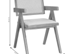 ΠΟΛΥΘΡΟΝΑ WINSLOW PAKOWORLD ΞΥΛΟ RUBBERWOOD ΑΝΟΙΚΤΟ ΚΑΡΥΔΙ-PVC RATTAN ΦΥΣΙΚΟ-ΥΦΑΣΜΑ ΓΚΡΙ